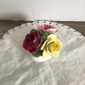 Vtg England Bone China Roses in Bowl